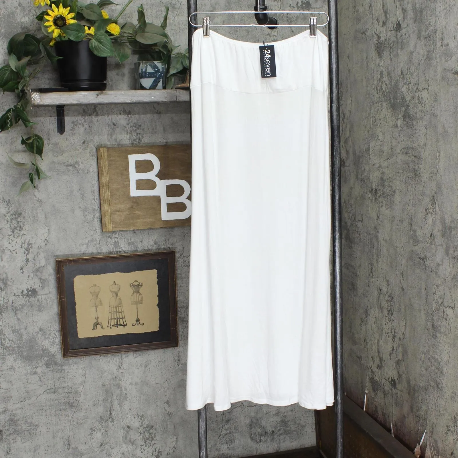 24seven Comfort Apparel Womens Knit Plus Size Maxi Skirt P020510