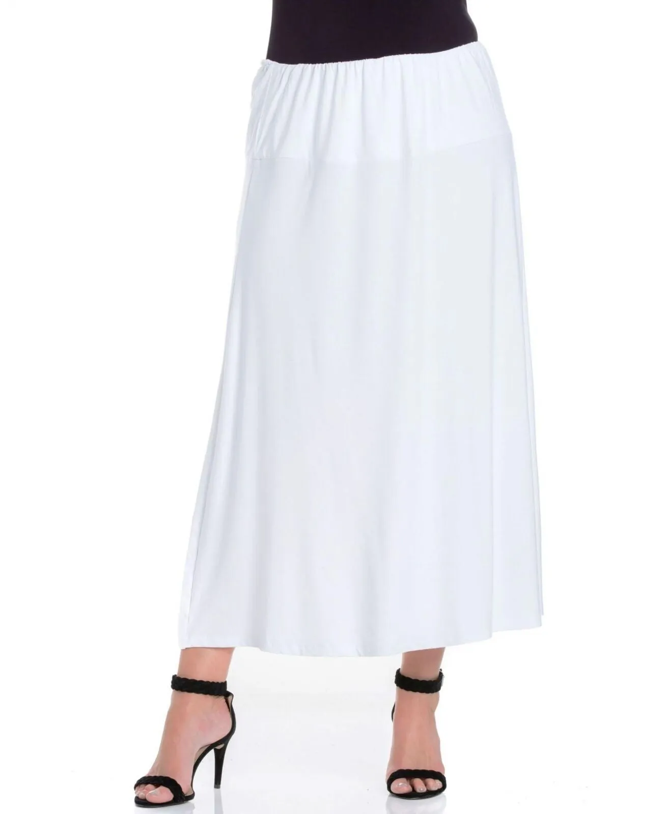 24seven Comfort Apparel Womens Knit Plus Size Maxi Skirt P020510