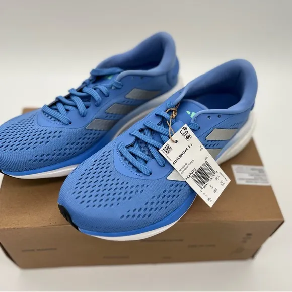 adidas Supernova 2 Running Shoe, Blue Fusion/Silver Metallic/Pulse Mint, 6.5 US