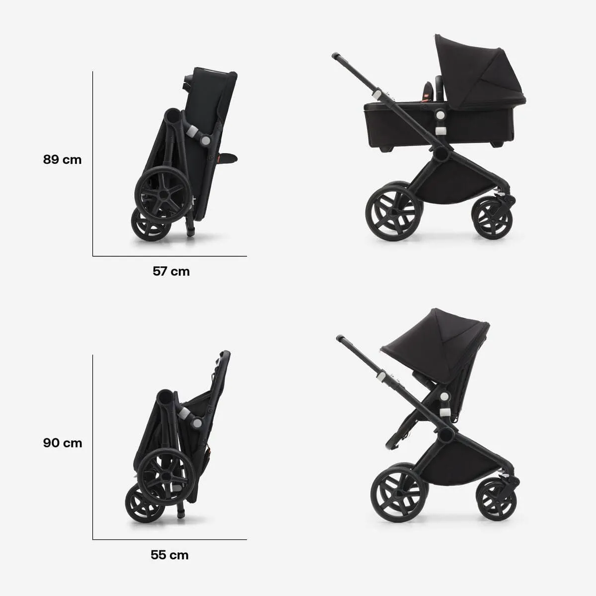 Bugaboo Fox Cub Pebble 360 PRO2 Travel System - Black/Stormy Blue