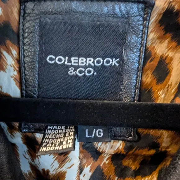 Colebrook &amp; Co Black Leather Jacket Size L