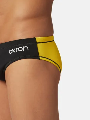 COSTUME AKRON ITALIA UOMO SLIP NUOTO PISCINA BICOLOR GIALLO NERO