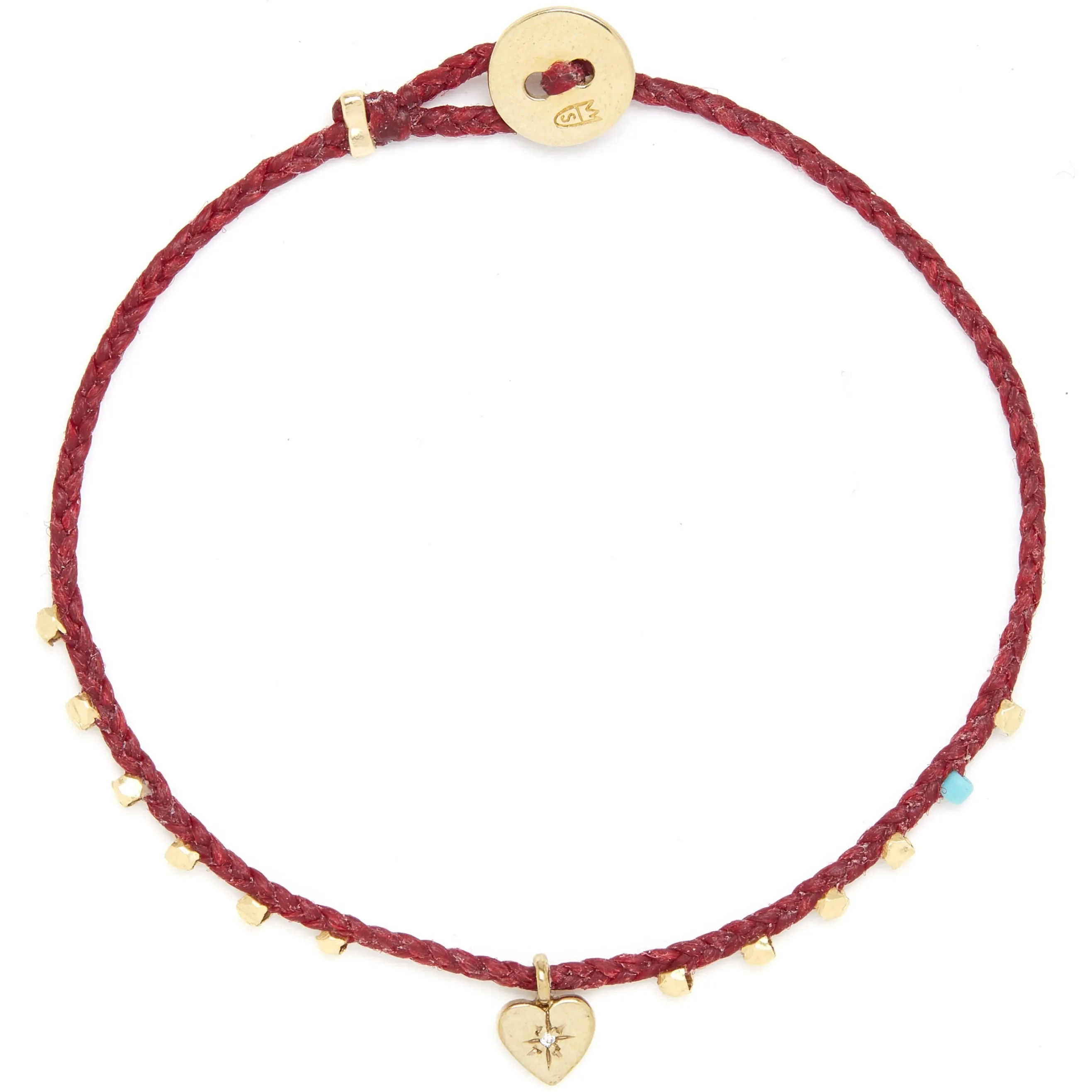 Easygoing Diamond Heart Charm Bracelet in Red
