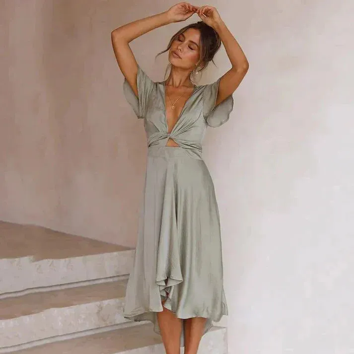 Elegant wrap dress ladies - Stylish