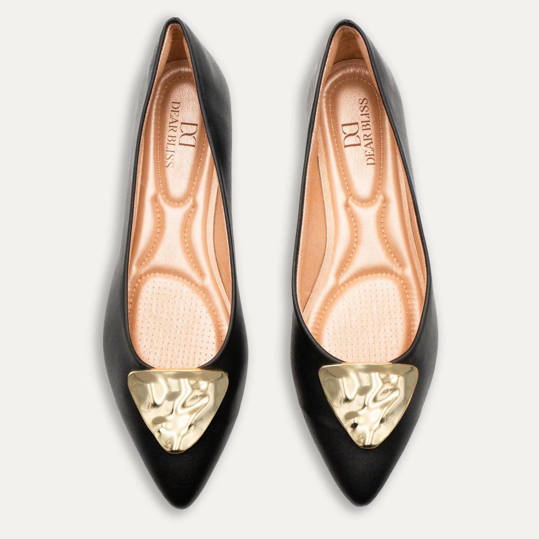 Elena Black Pointed Toe Flats