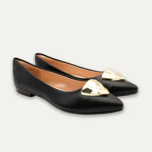 Elena Black Pointed Toe Flats