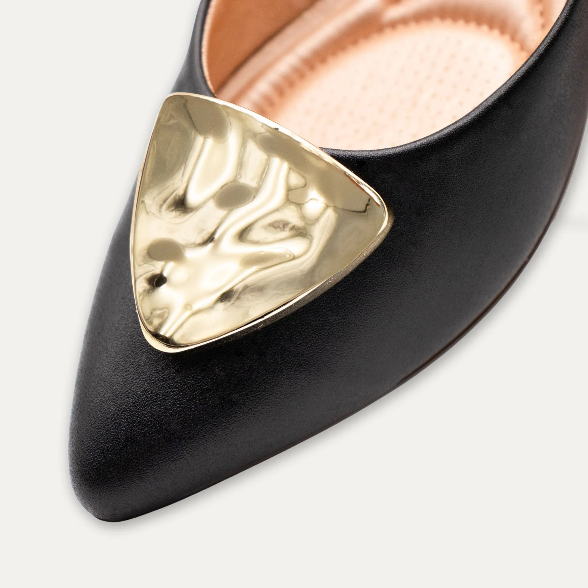 Elena Black Pointed Toe Flats