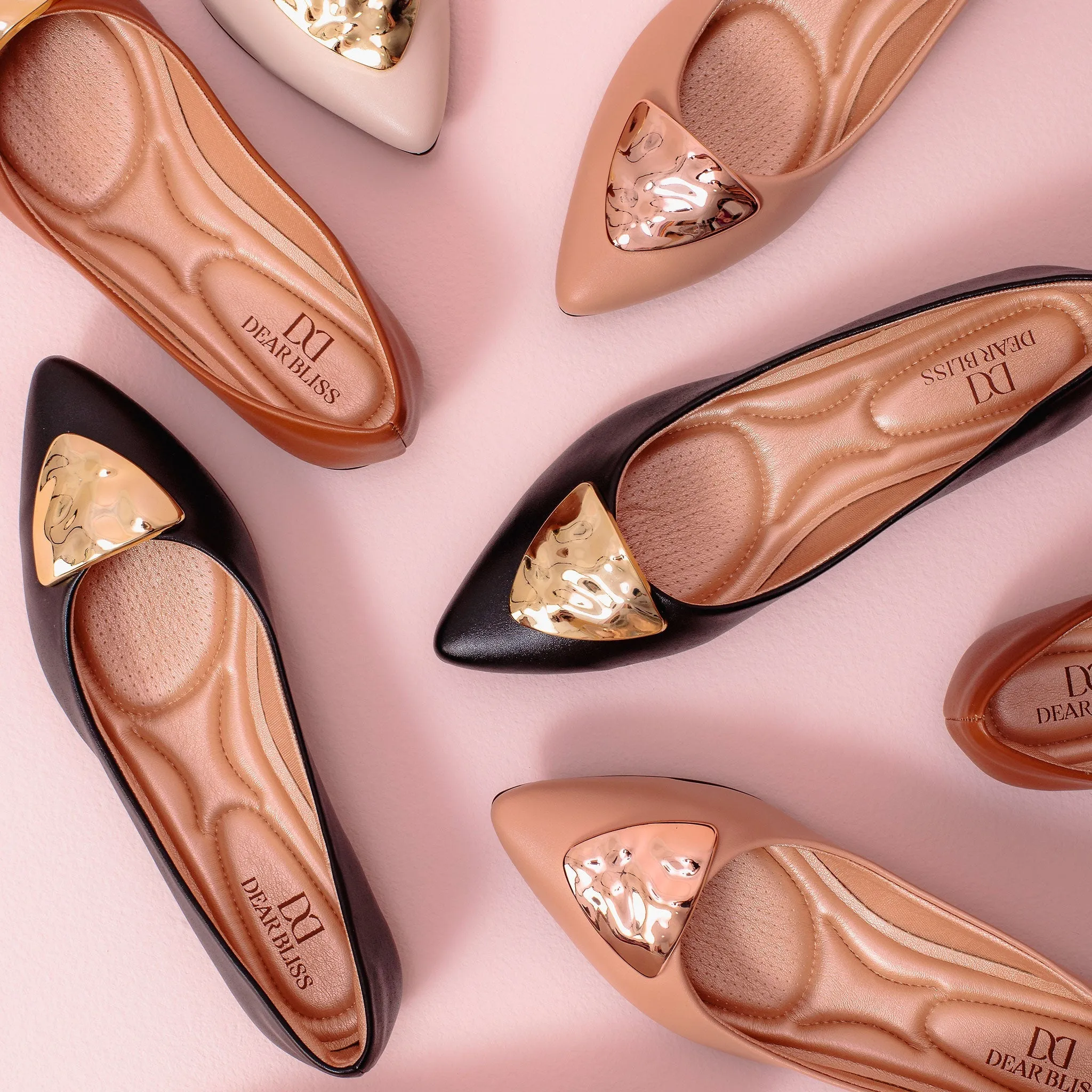 Elena Black Pointed Toe Flats