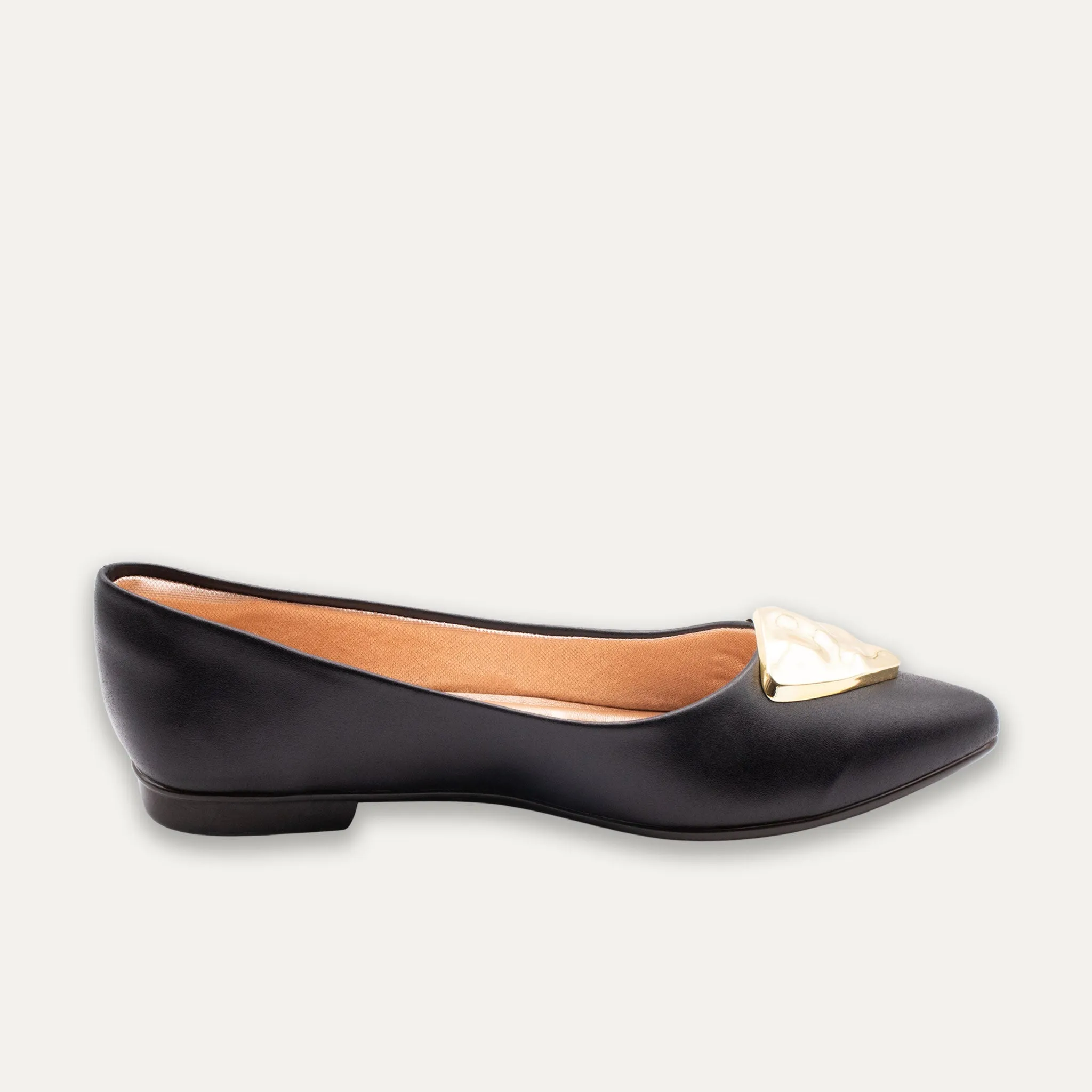Elena Black Pointed Toe Flats