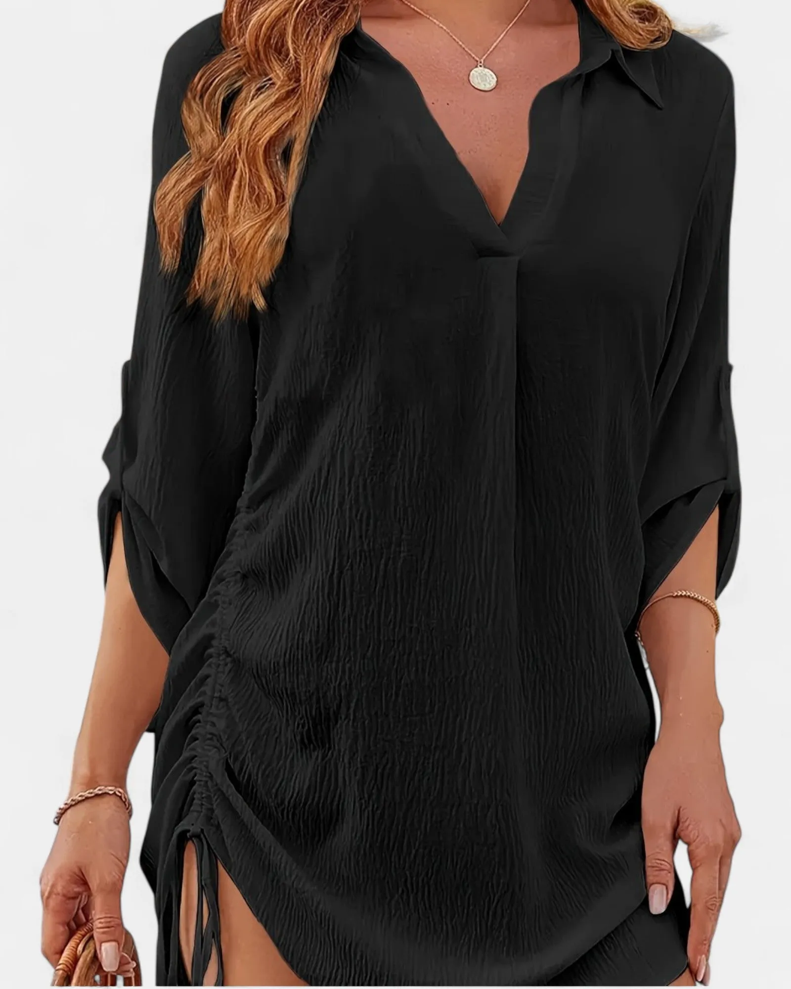 Esme – Relaxed Bohemian V-Neck Dress