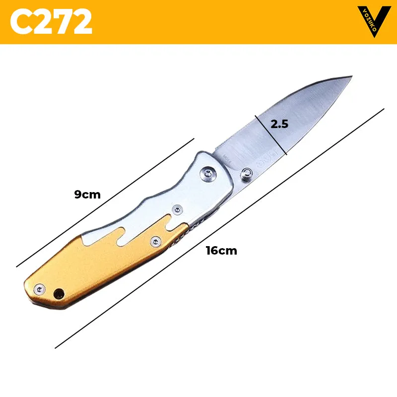 Folding Pocket Knife Stainless-Steel Blade Outdoor Sleek Design EDC Clip