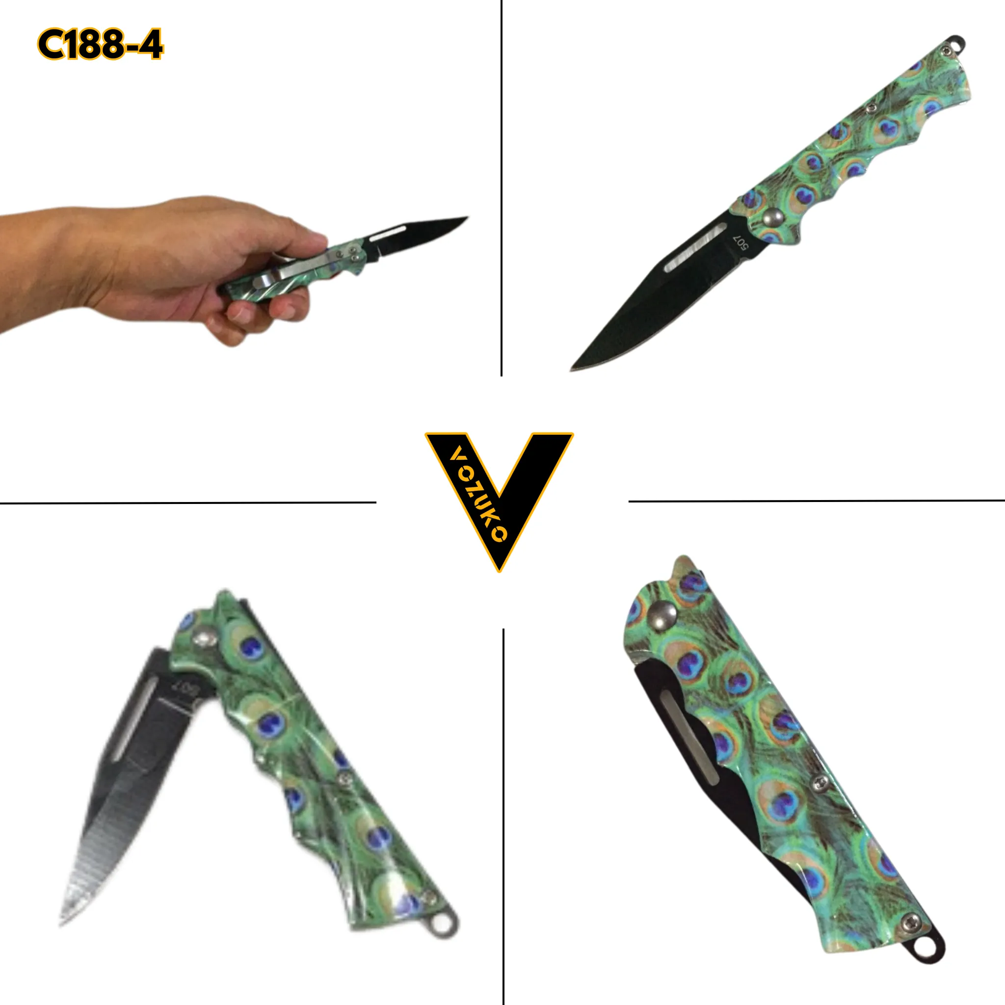 Folding Pocket Knife Stainless-Steel Blade Outdoor Sleek Design EDC Clip