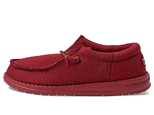Hey Dude® Kids Wally Funk Mono Toddler Shoes – Textile Construction – Foam Insole – Round Toe Red 9 Toddler Medium