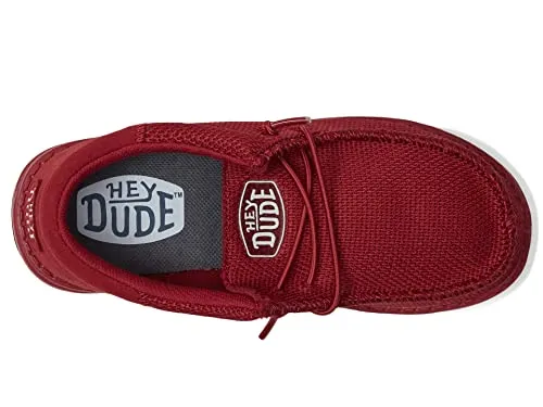 Hey Dude® Kids Wally Funk Mono Toddler Shoes – Textile Construction – Foam Insole – Round Toe Red 9 Toddler Medium