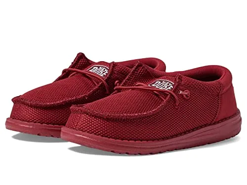Hey Dude® Kids Wally Funk Mono Toddler Shoes – Textile Construction – Foam Insole – Round Toe Red 9 Toddler Medium