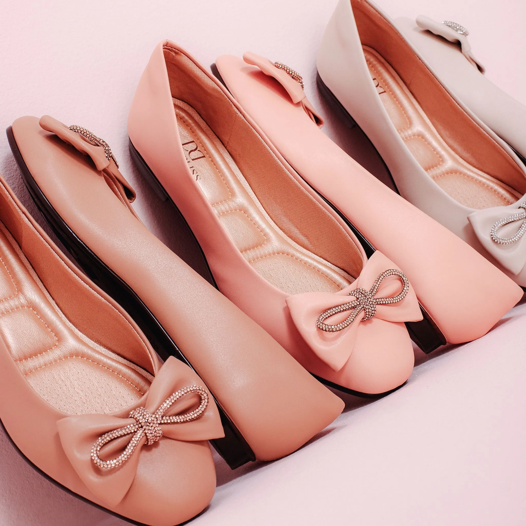 Julie Crystal Lazo Off-White Ballet Flats