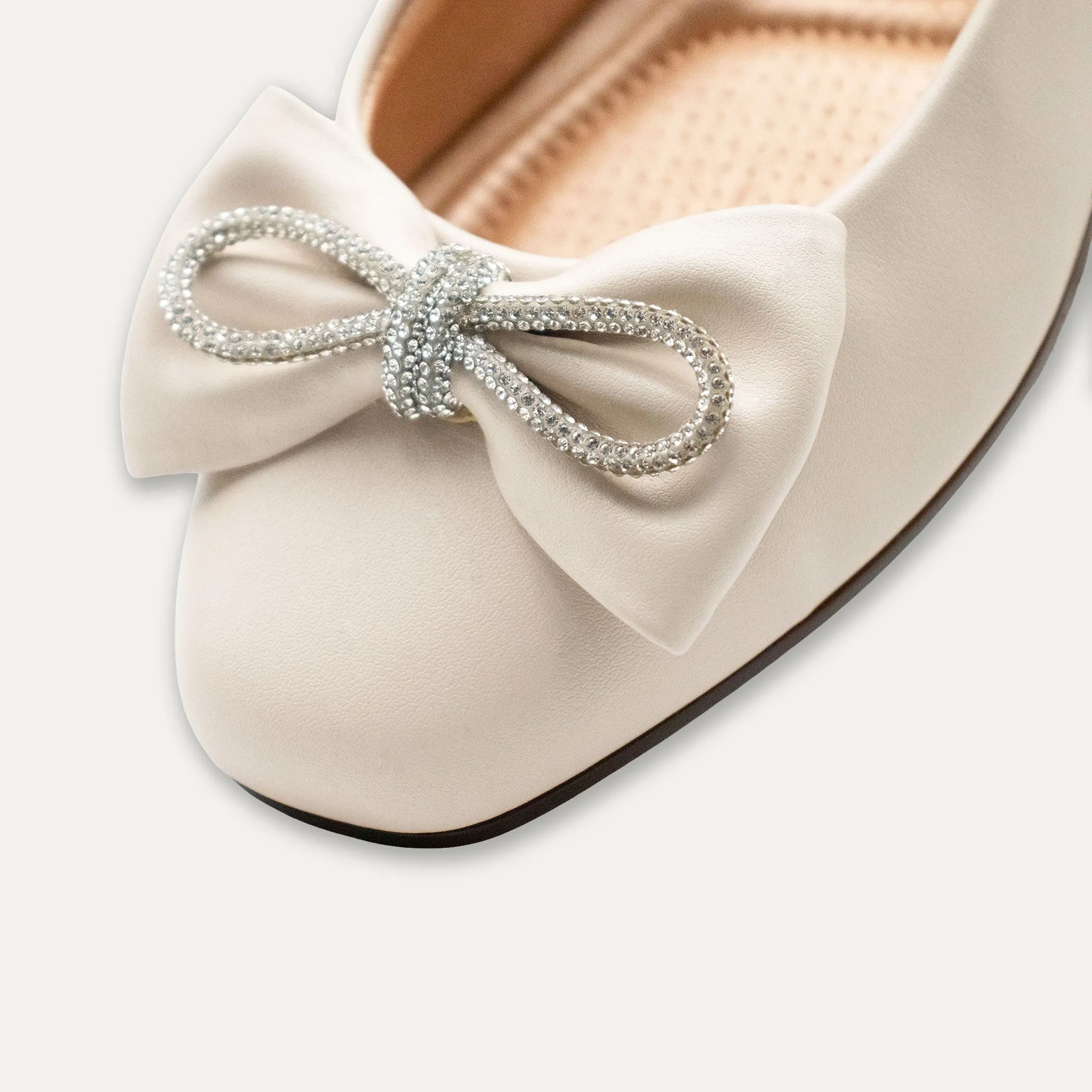 Julie Crystal Lazo Off-White Ballet Flats