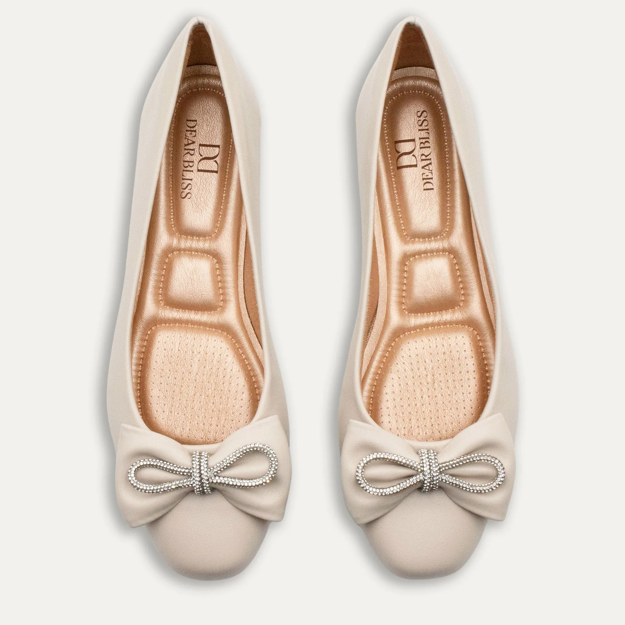 Julie Crystal Lazo Off-White Ballet Flats