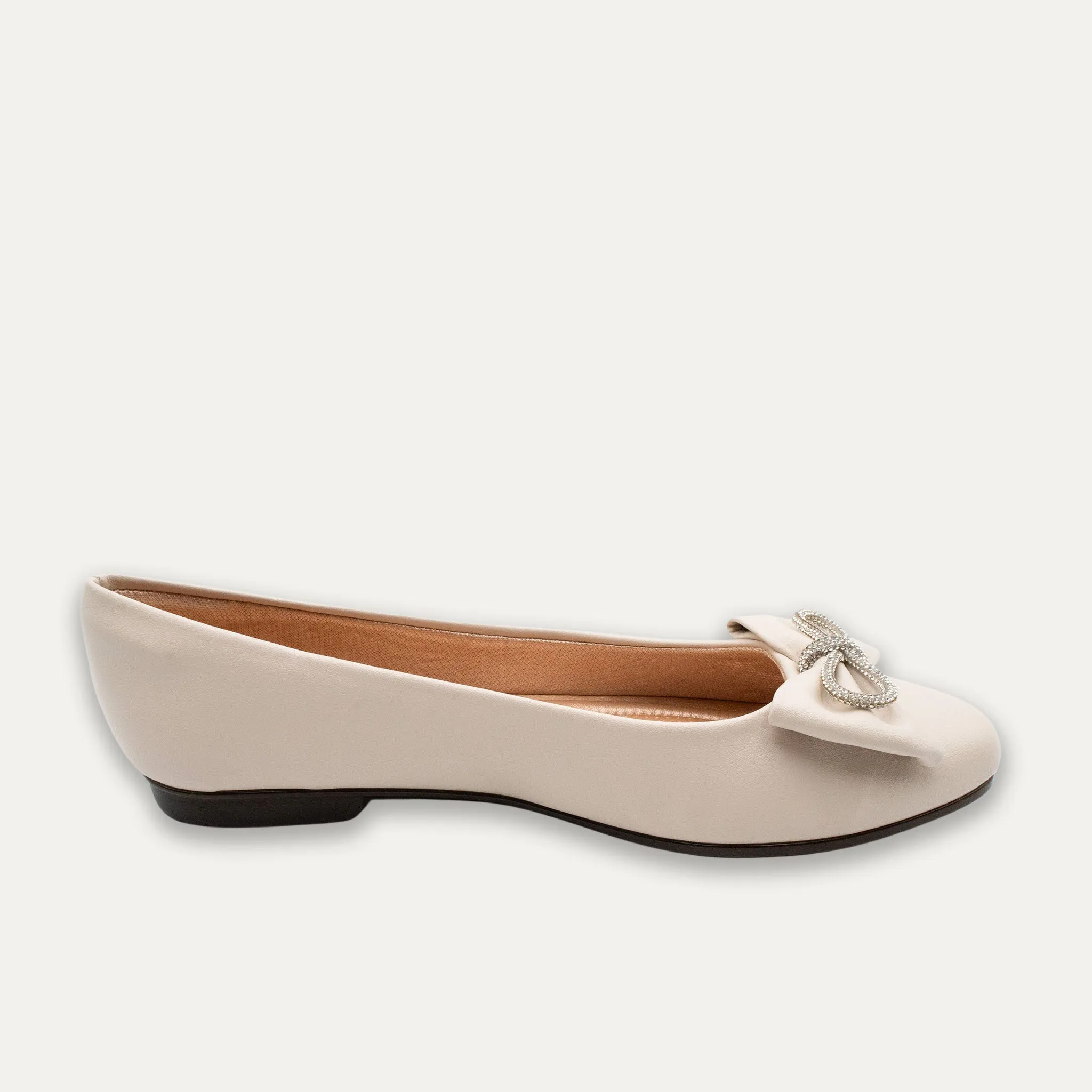 Julie Crystal Lazo Off-White Ballet Flats