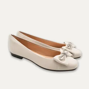 Julie Crystal Lazo Off-White Ballet Flats