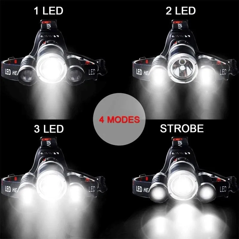 LED Hard Hat Headlight Flashlight