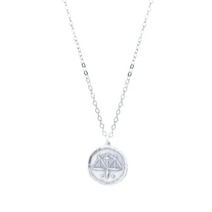 Libra Zodiac Necklace in Silver