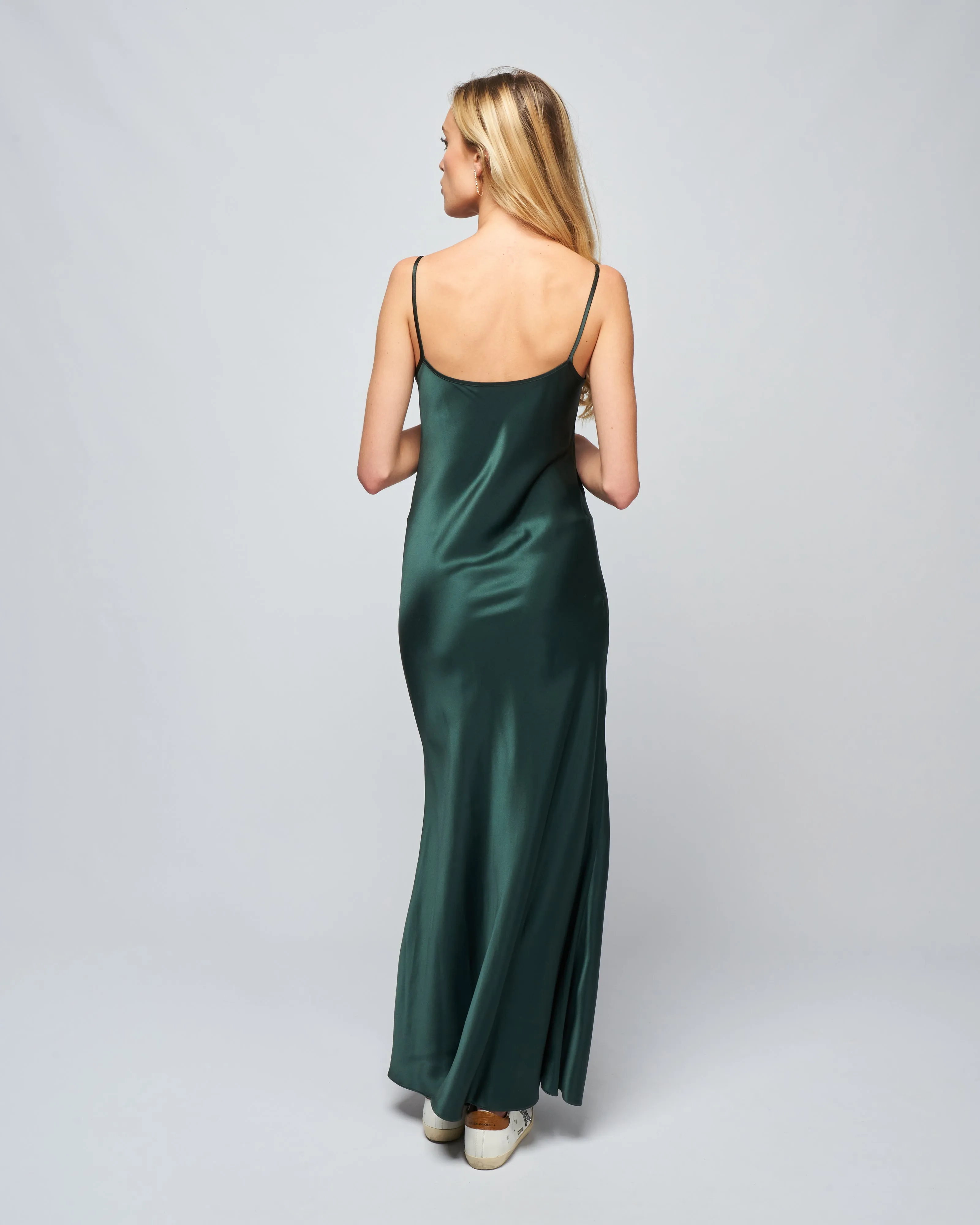 long slip dress - forest