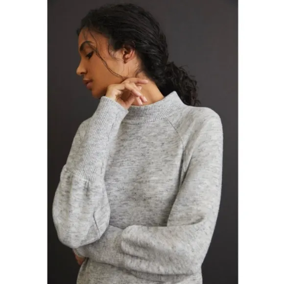 Maeve [Anthropologie] Laney Cowell Neck Pullover Gray