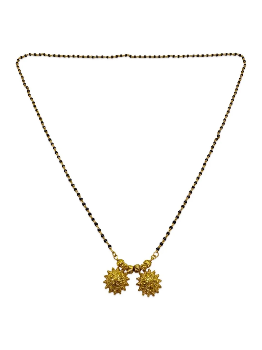 Maharashtrian Long Mangalsutra Vati Designs Black Beads Chain