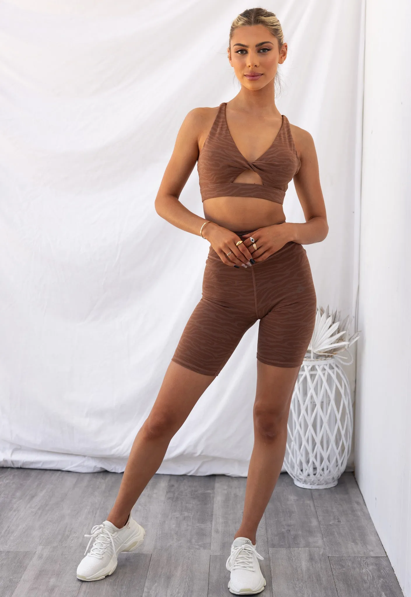 Mid Length Bike Short - Chocolate Zebra