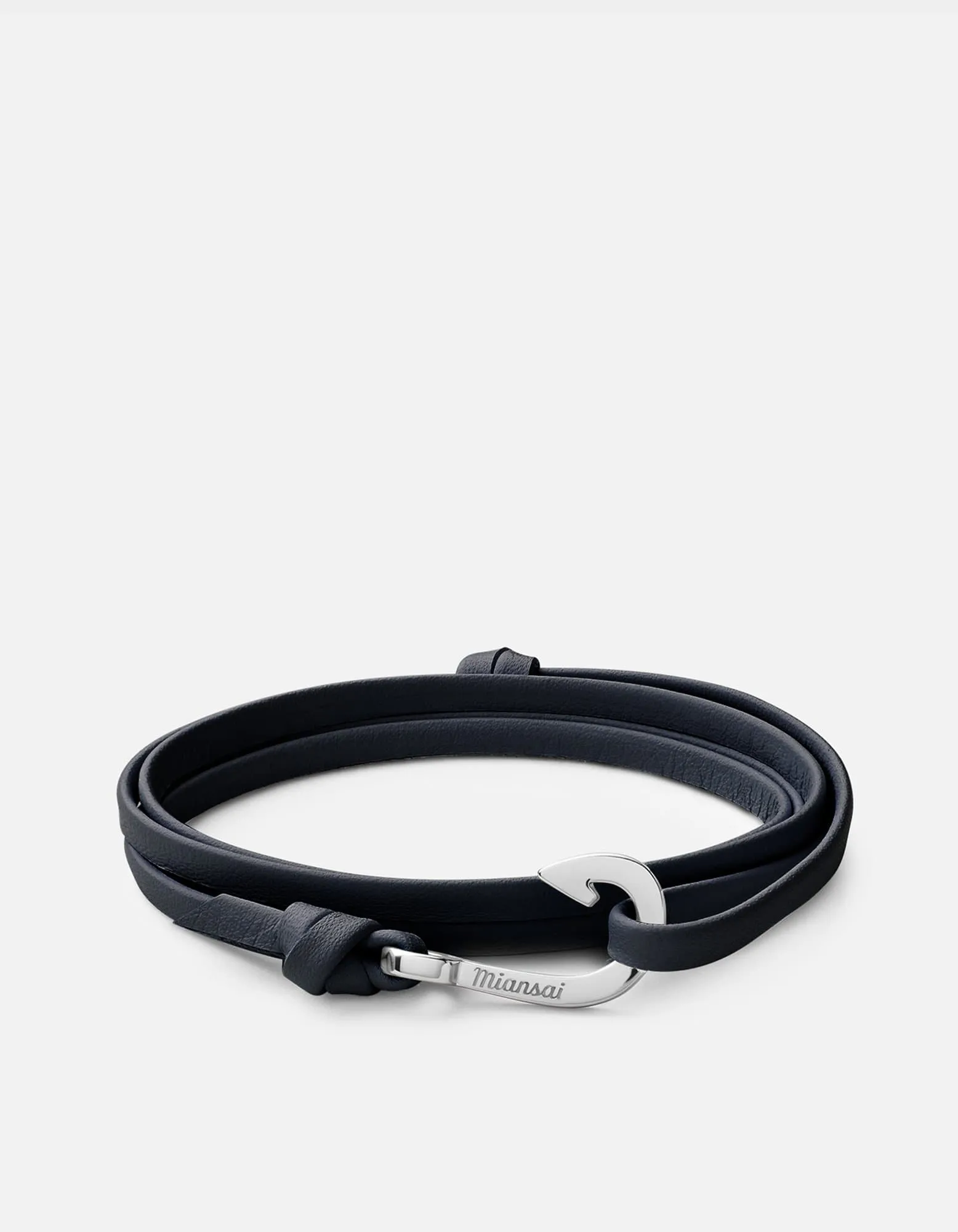 Mini Hook Leather, Sterling Silver