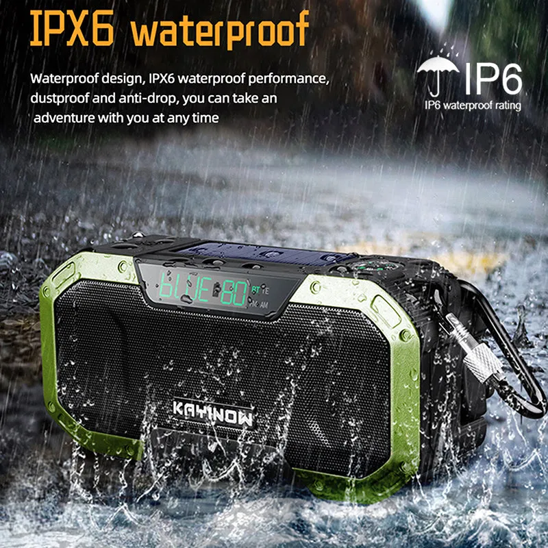 Multipurpose Solar Emergency Flashlight with Hand Crank & Radio