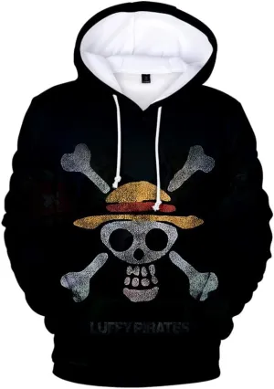 New FJHYEEBN Adult Hoodie Luffy Chopper Zoro Print Drawstring Long Sleeve Sweatshirts Sportswear Japan Anime Novelty Pullover Sz M