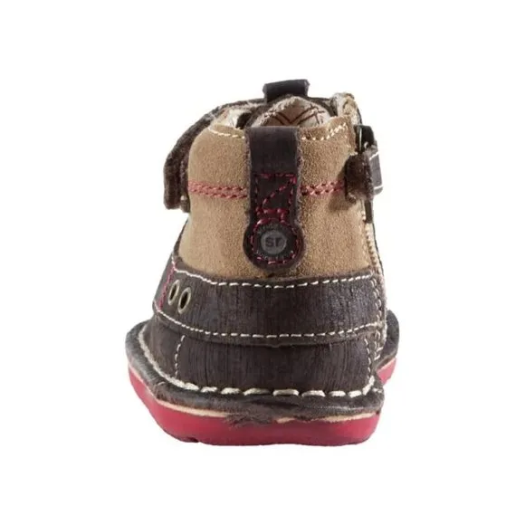 NEW Stride Rite Kid Medallion Maxwell Dark Brown Above Ankle Moccasin Zip Boot