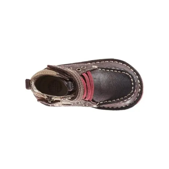NEW Stride Rite Kid Medallion Maxwell Dark Brown Above Ankle Moccasin Zip Boot