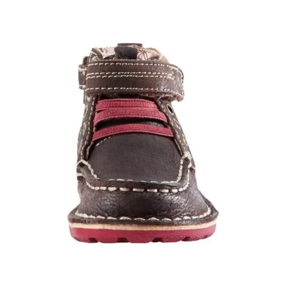 NEW Stride Rite Kid Medallion Maxwell Dark Brown Above Ankle Moccasin Zip Boot