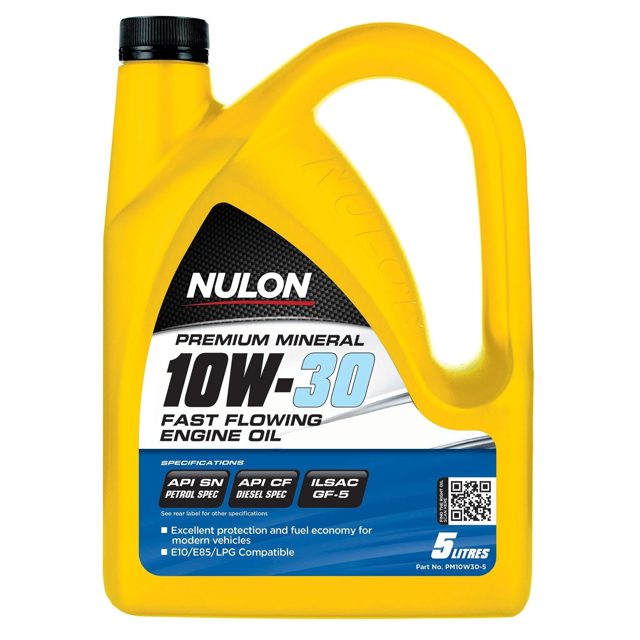 Nulon Premium Mineral 10W30 Fast Flowing Engine Oil - 5 Litre