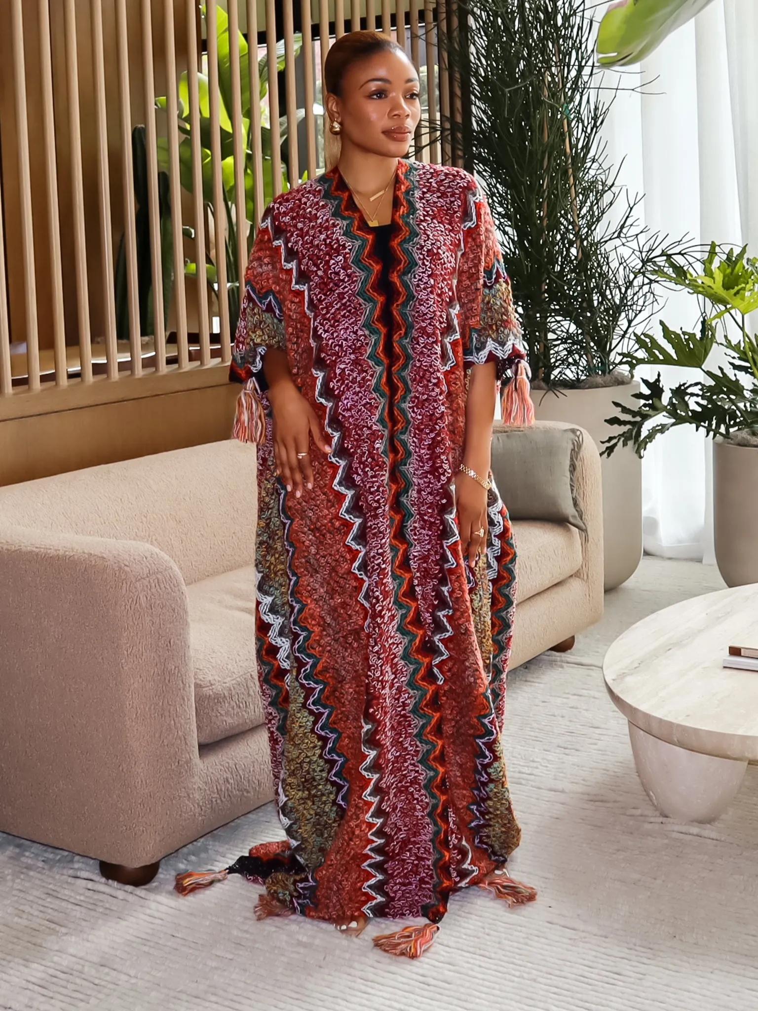 Portia Knitted Robe (Burgundy)