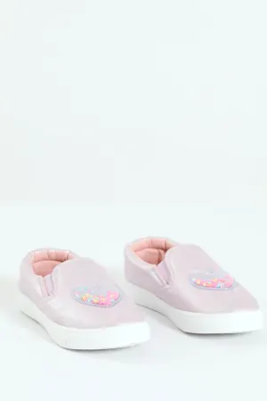 Pre-Girls Sprinkle Heart Slip On Sneaker - Lilac