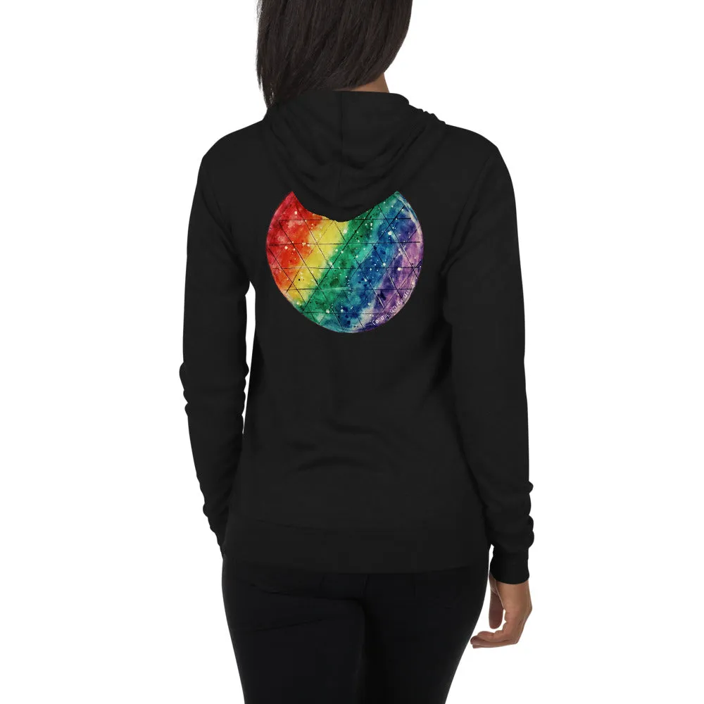 Rainbow Prism Unisex zip hoodie