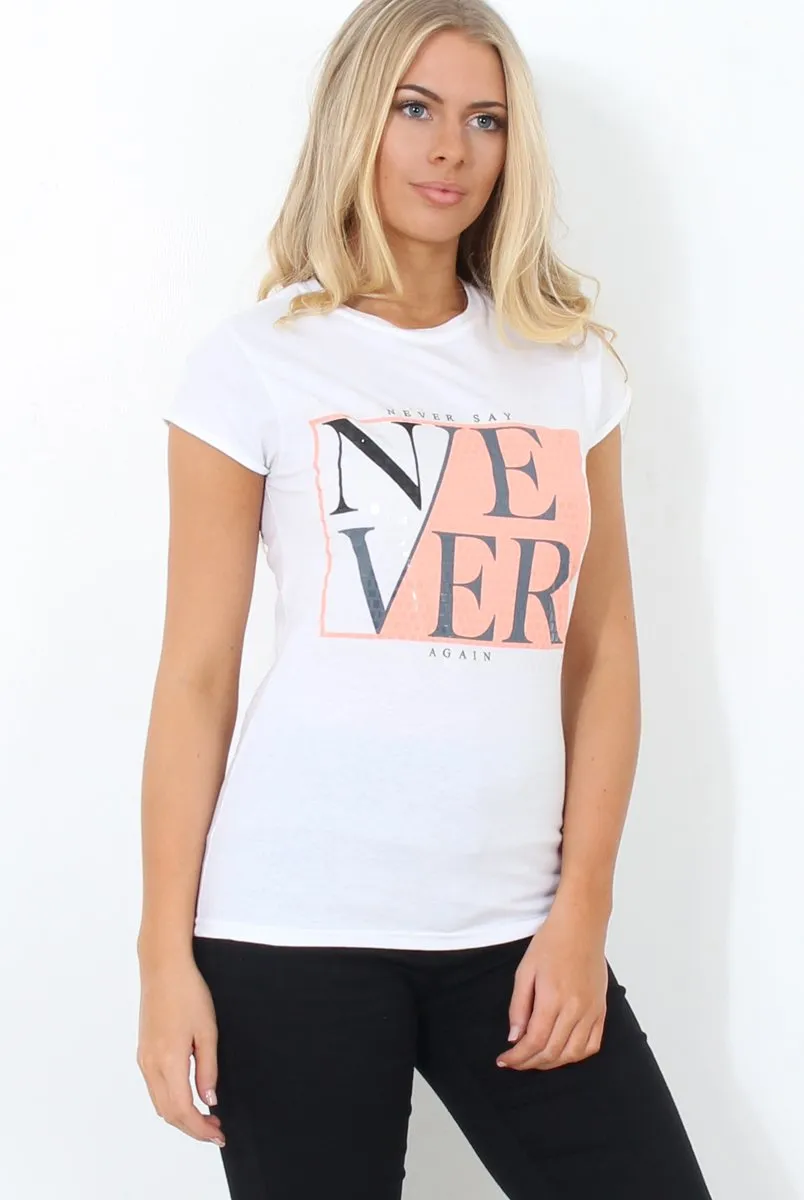 Remmi White Slogan Top