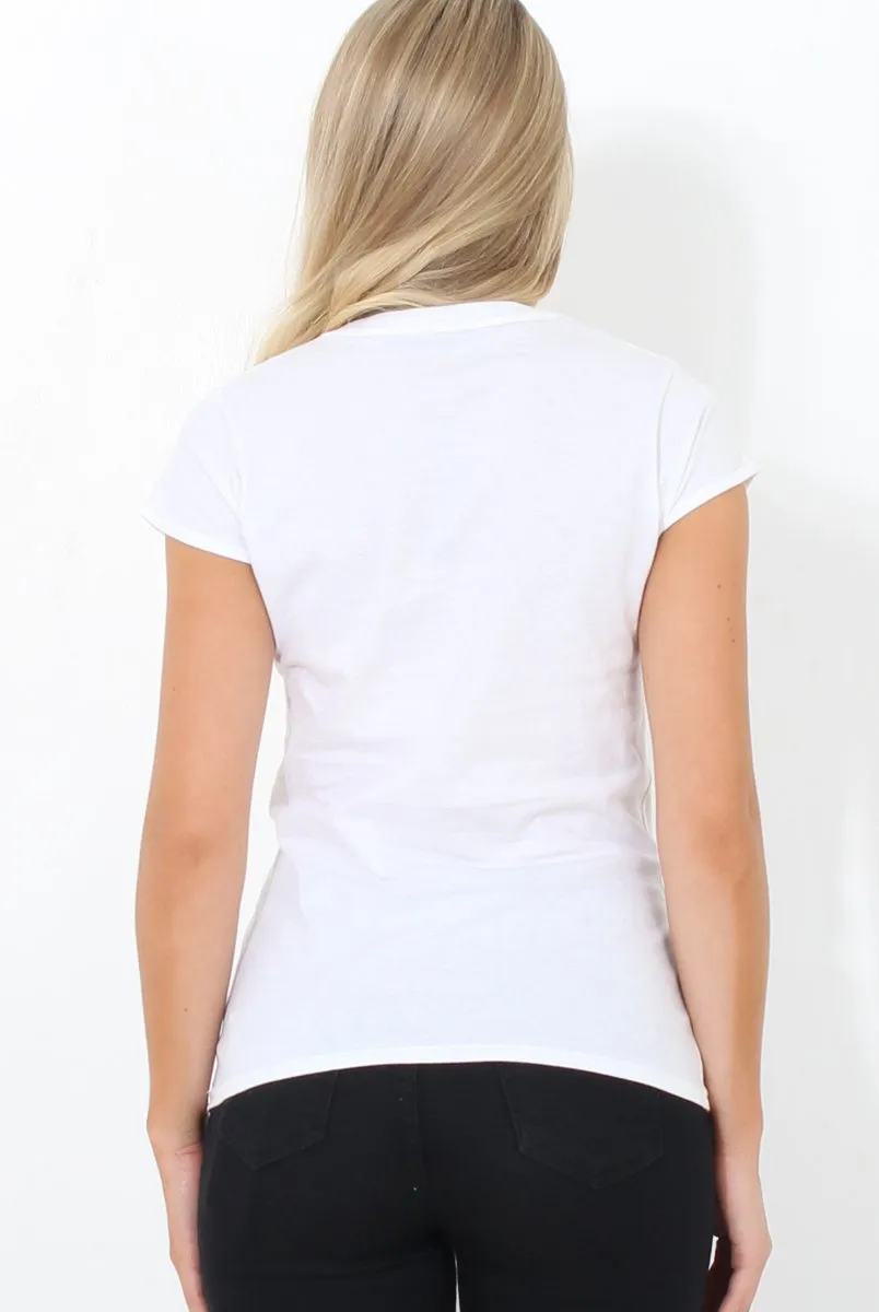 Remmi White Slogan Top