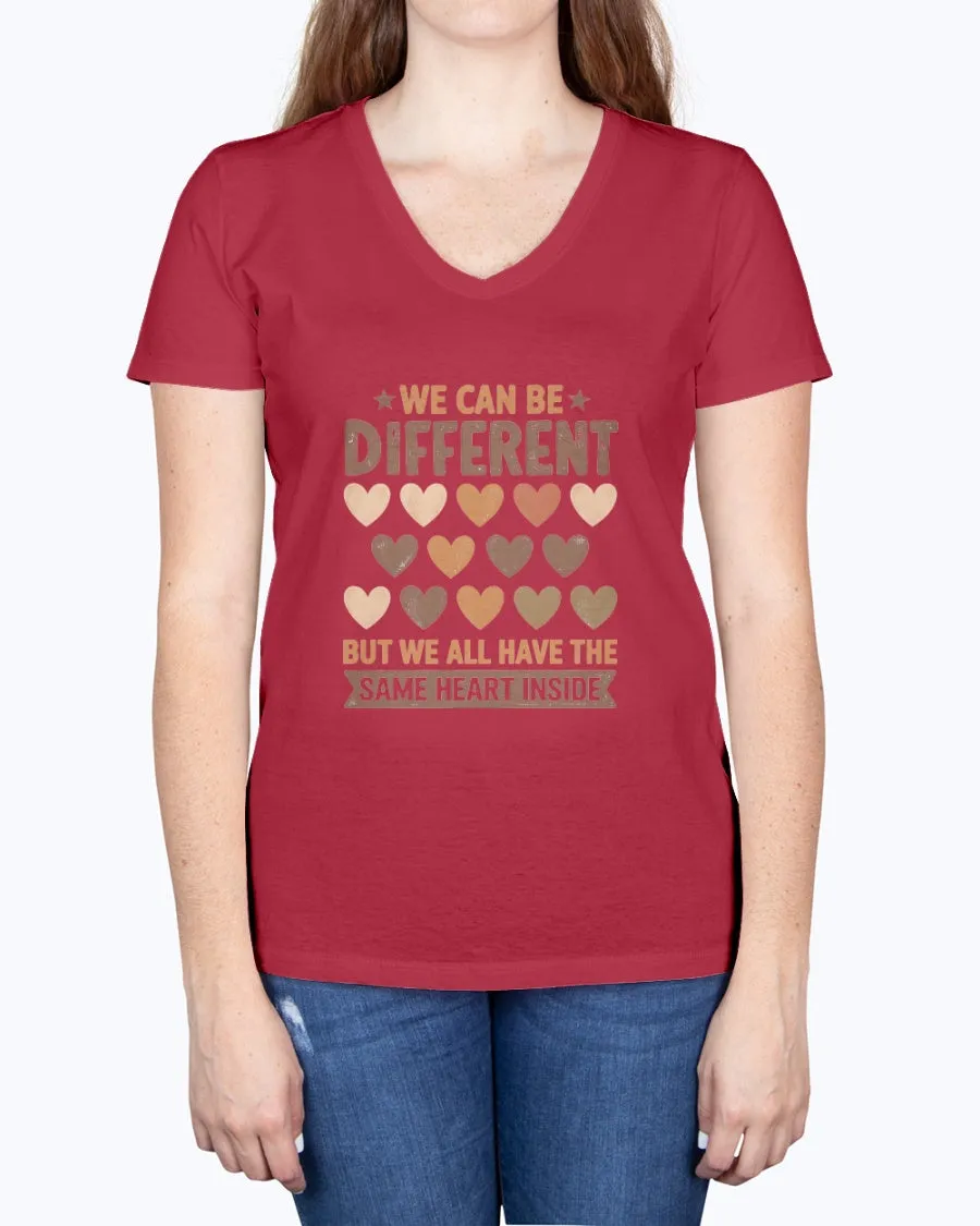 Same Heart Inside - Ladies V-neck T-Shirt