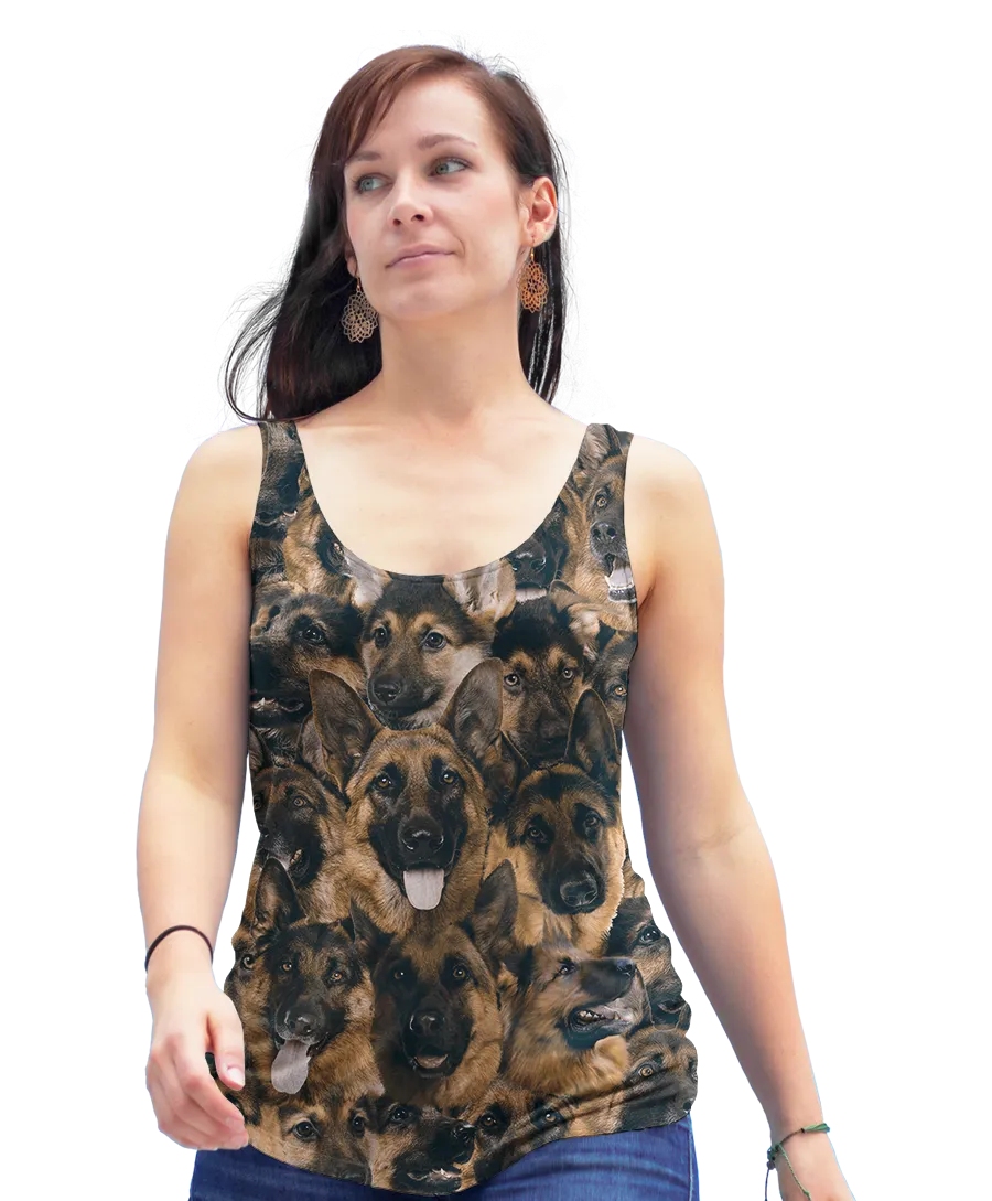 Shepherds on Shepherds on German Shepherds Racerback Tank Top