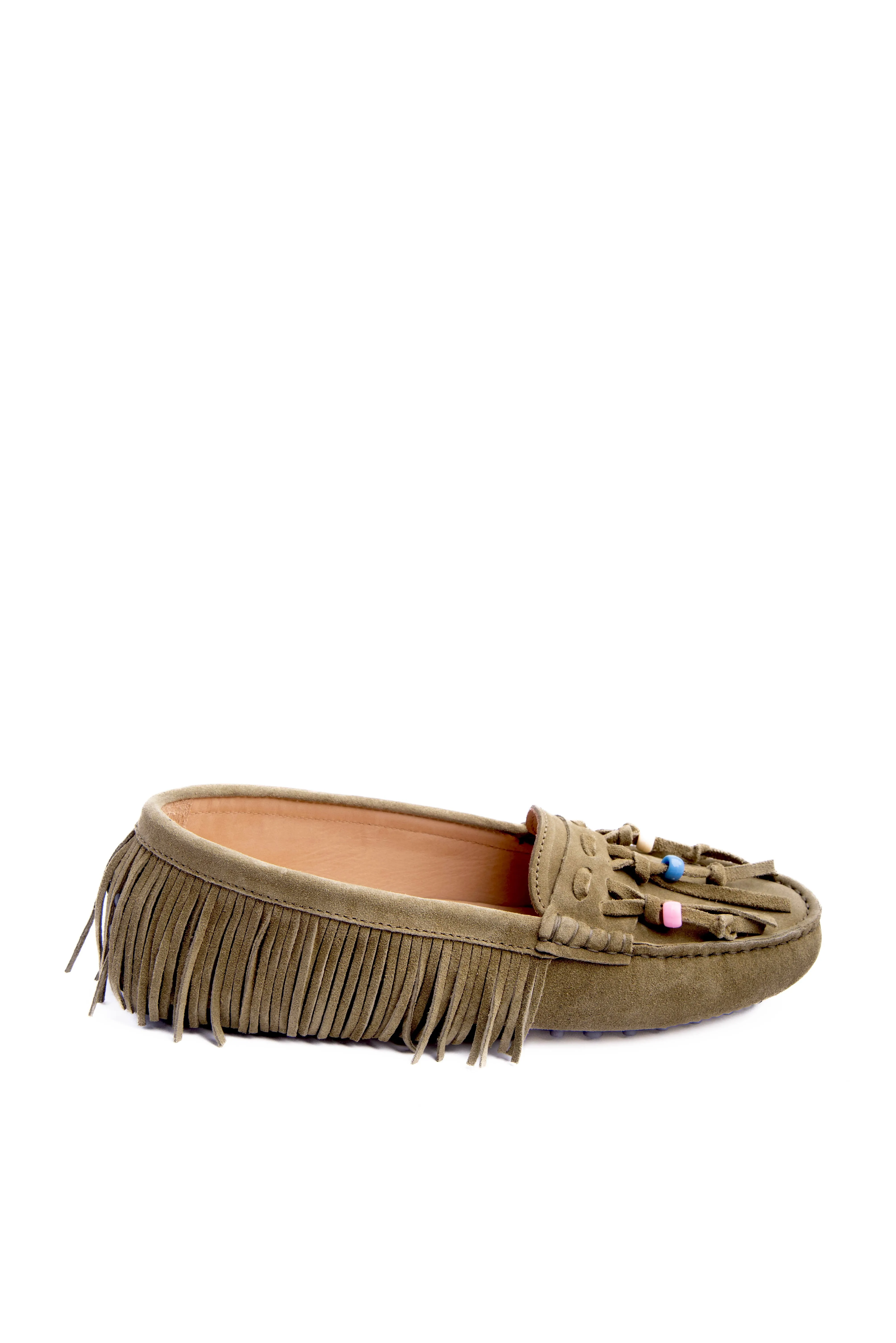 TOUJOURS FRINGED BEADED MOCCASIN