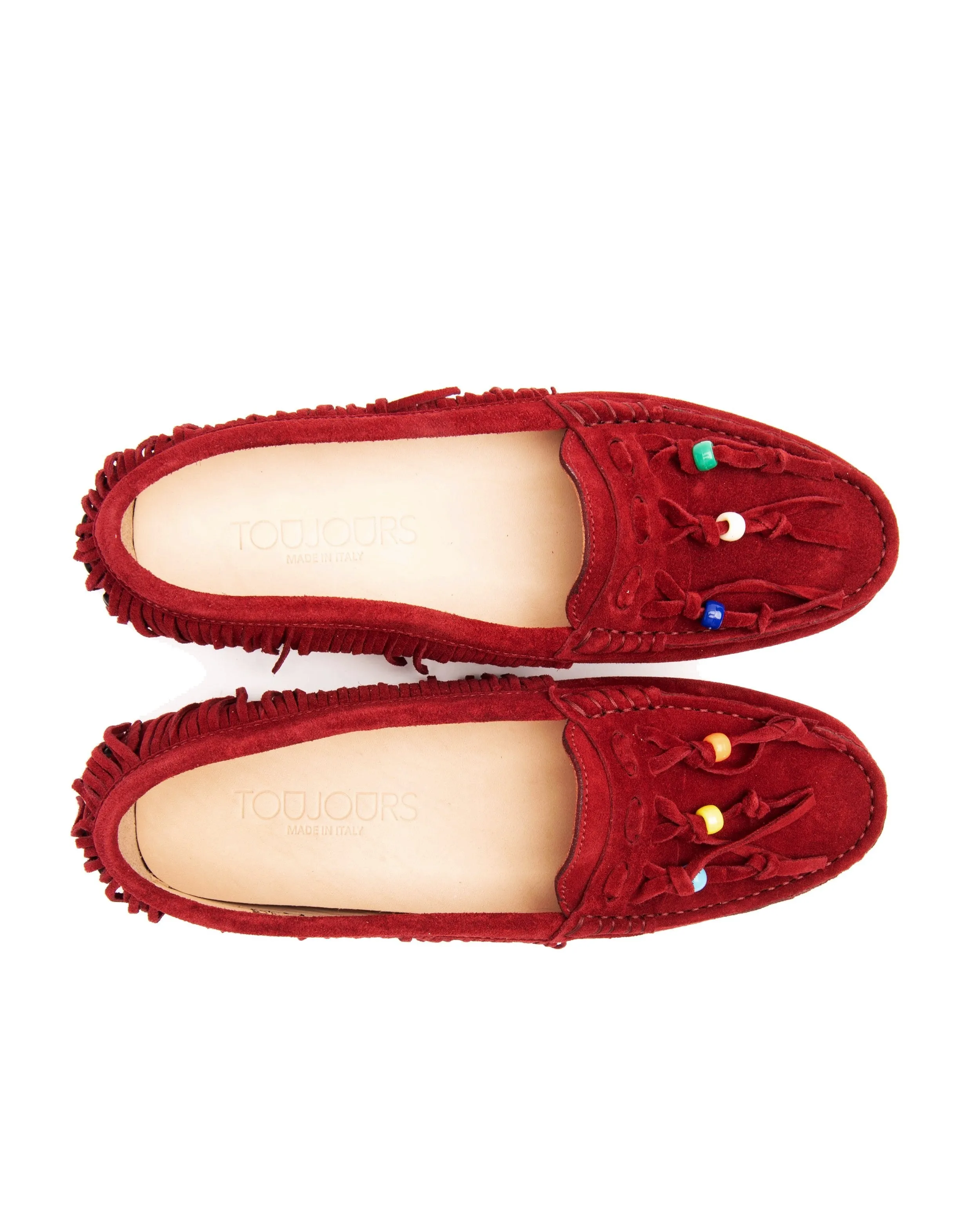 TOUJOURS FRINGED BEADED MOCCASIN