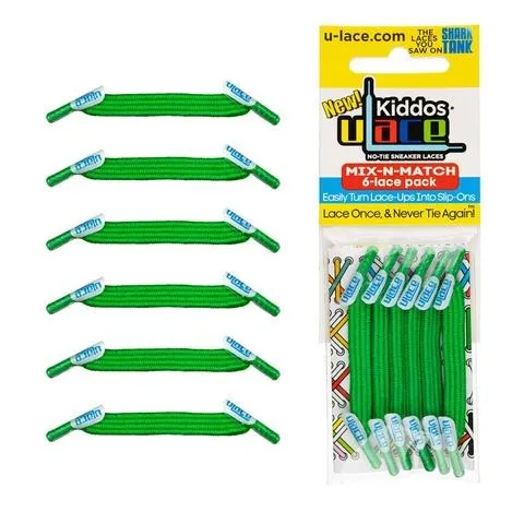 uLace Kiddos No-Tie Sneaker Laces - Kelly