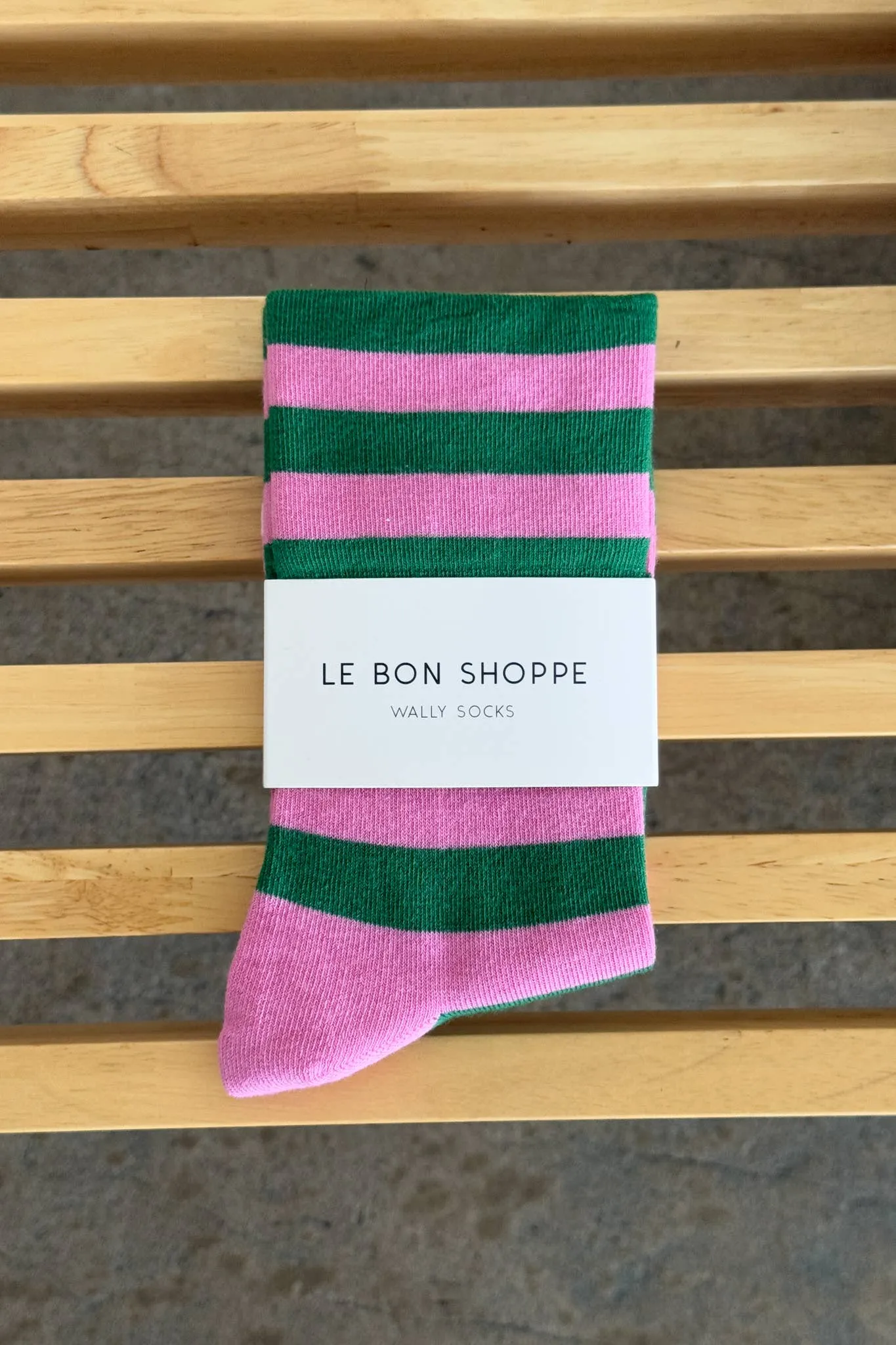 Wally Socks: Wide / Pink Stripe