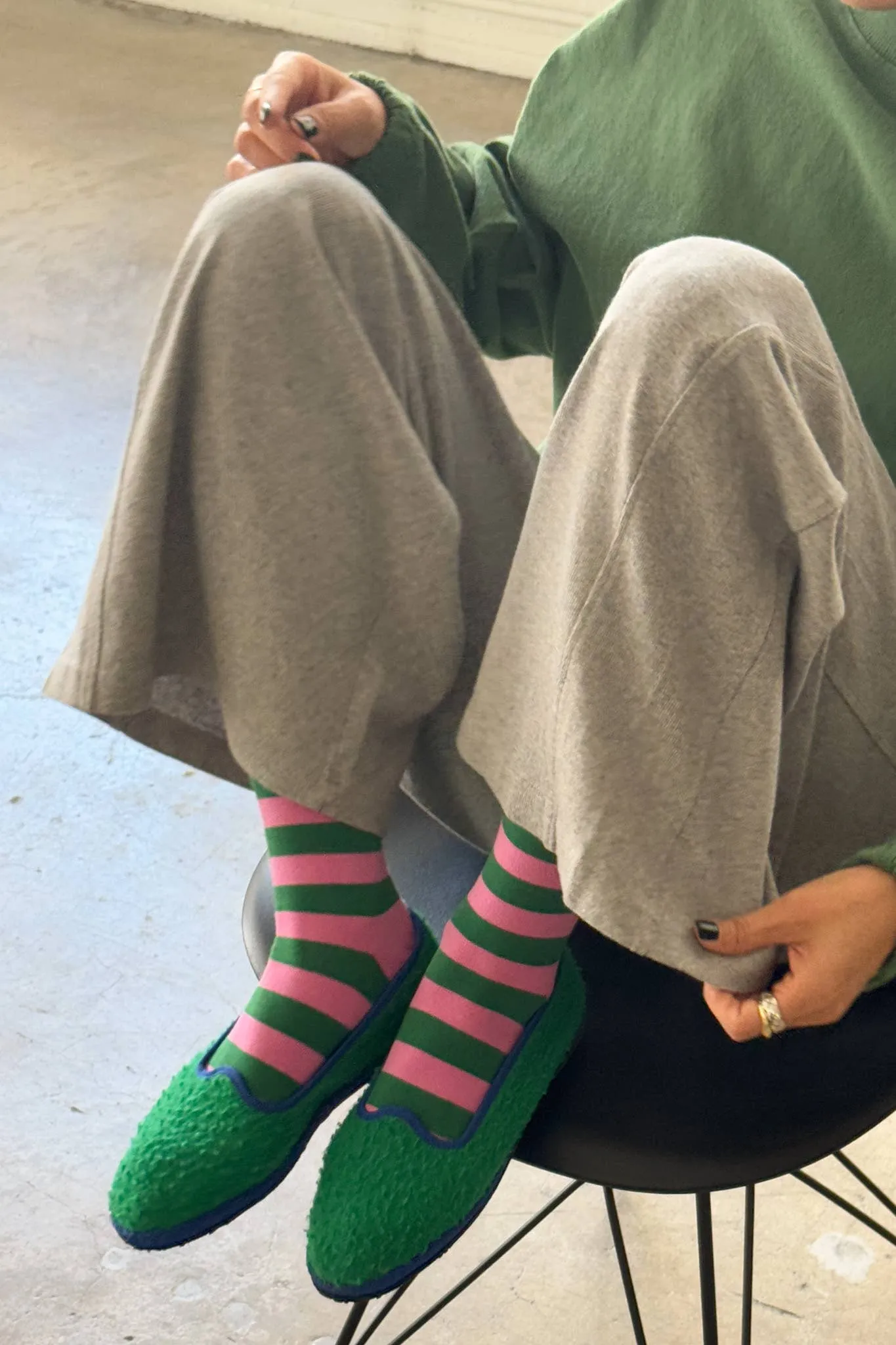 Wally Socks: Wide / Pink Stripe