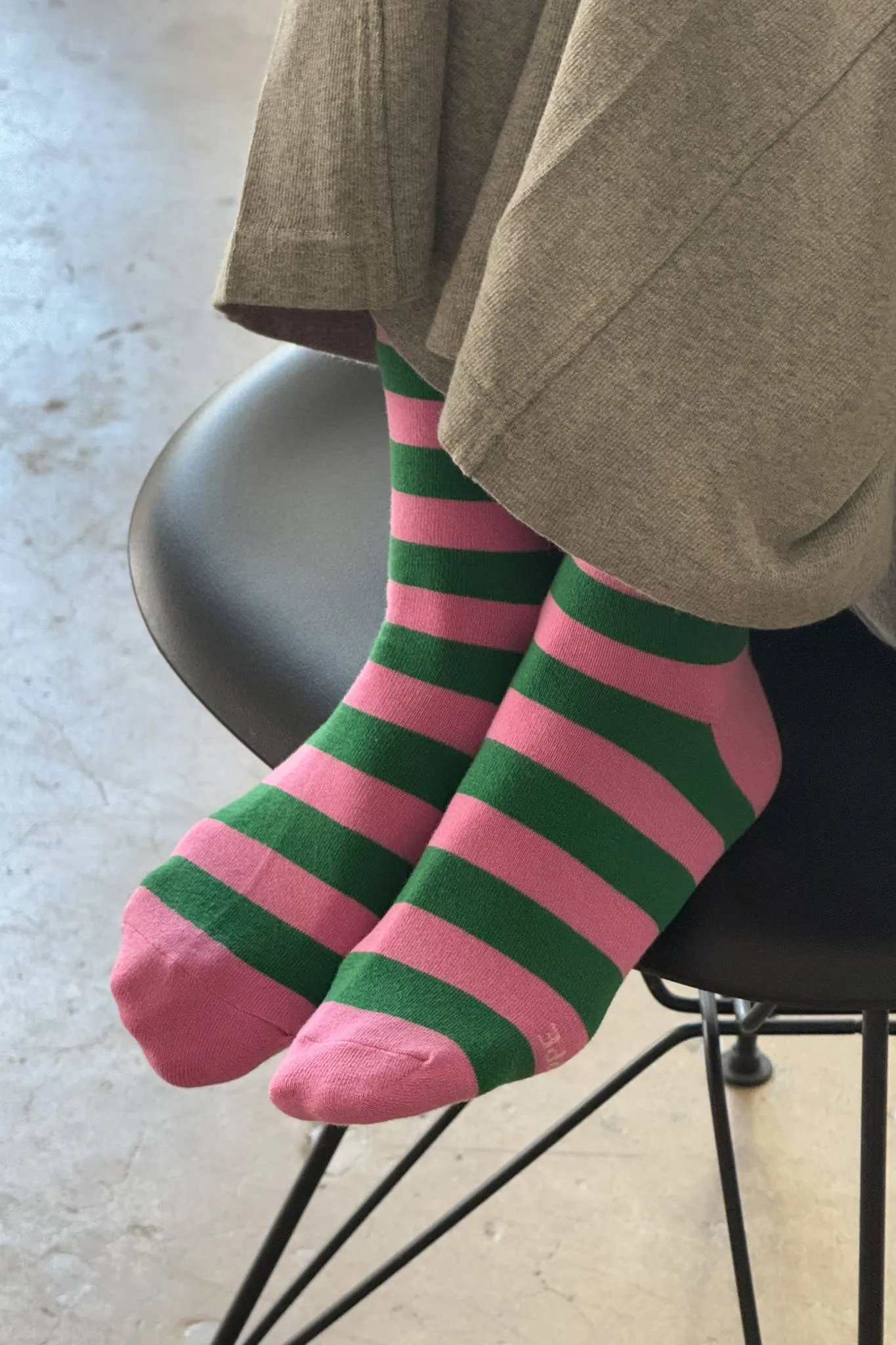 Wally Socks: Wide / Pink Stripe